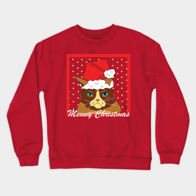 Meowy Christmas Crewneck Sweatshirt by deadlydelicatedesigns